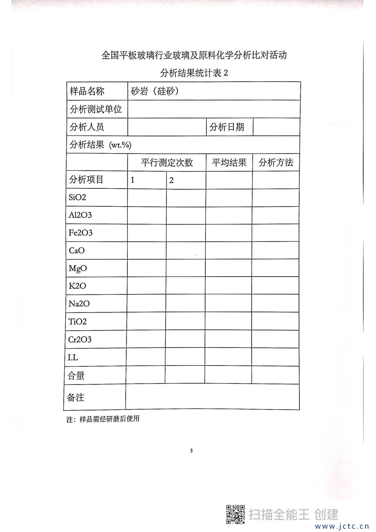 關于開展第二屆全國平板玻璃行業(yè)原料化學分析對比活動的通知_5.jpg